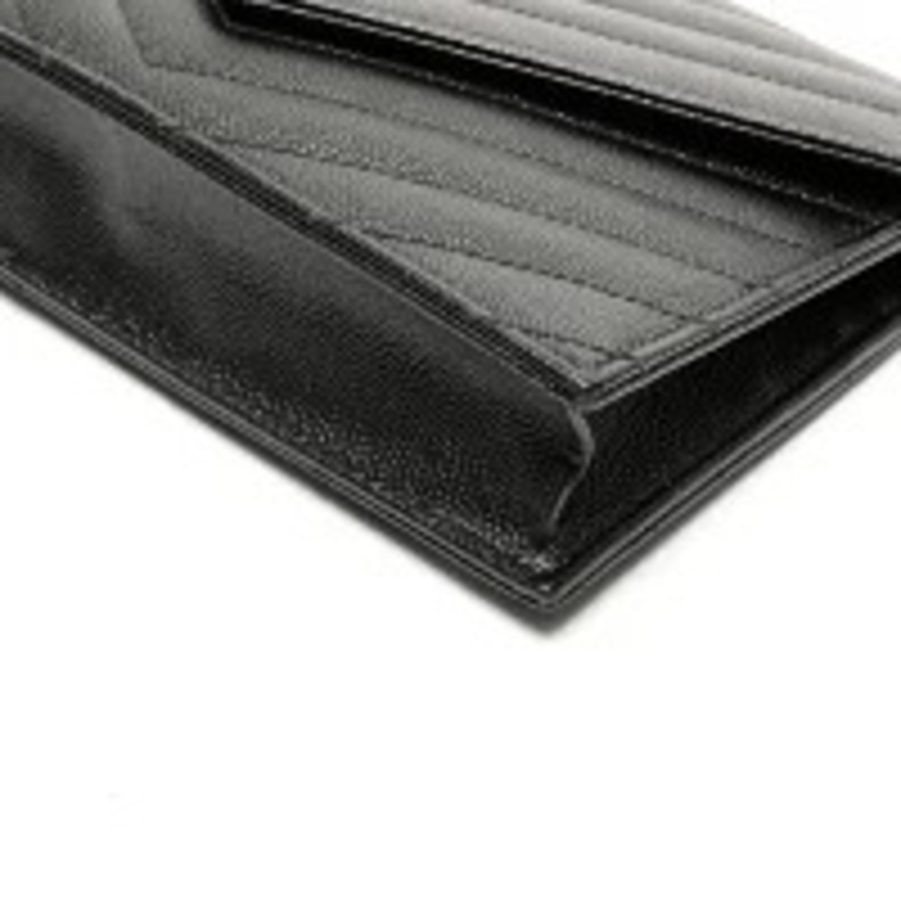 Yves Saint Laurent Cassandra Leather V Stitch Chain Wallet Shoulder Bag Black - Picture 7 of 13